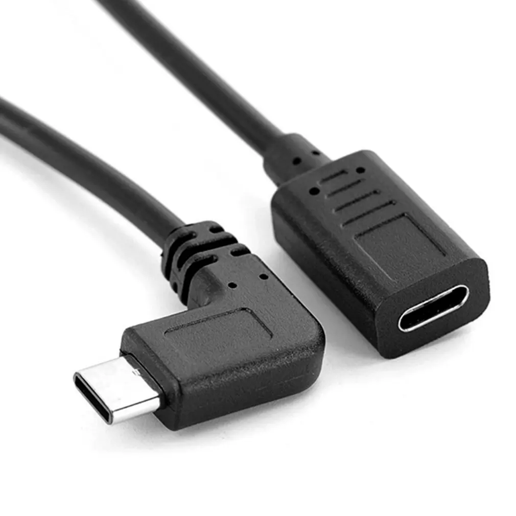 0,3 Metri Reversibilă Design de Tip C USB 3.1 de 90 de grade Male la USB-C de sex Feminin Extensie Cablu de Date Extender Cablu Imagine 0 