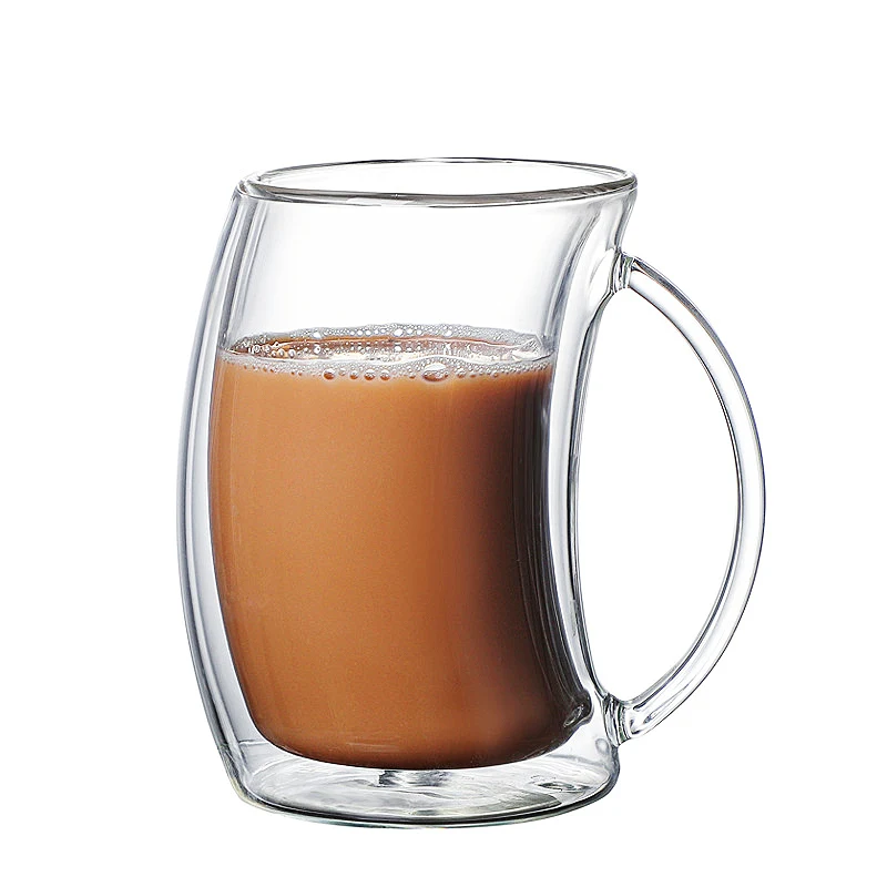 250-350ml Creative ceașcă de cafea dublu pahar de lapte ceașcă de ceai ceașcă de apă ceașcă de izolare termică dublu rezistent la temperaturi ridicate Imagine 1 