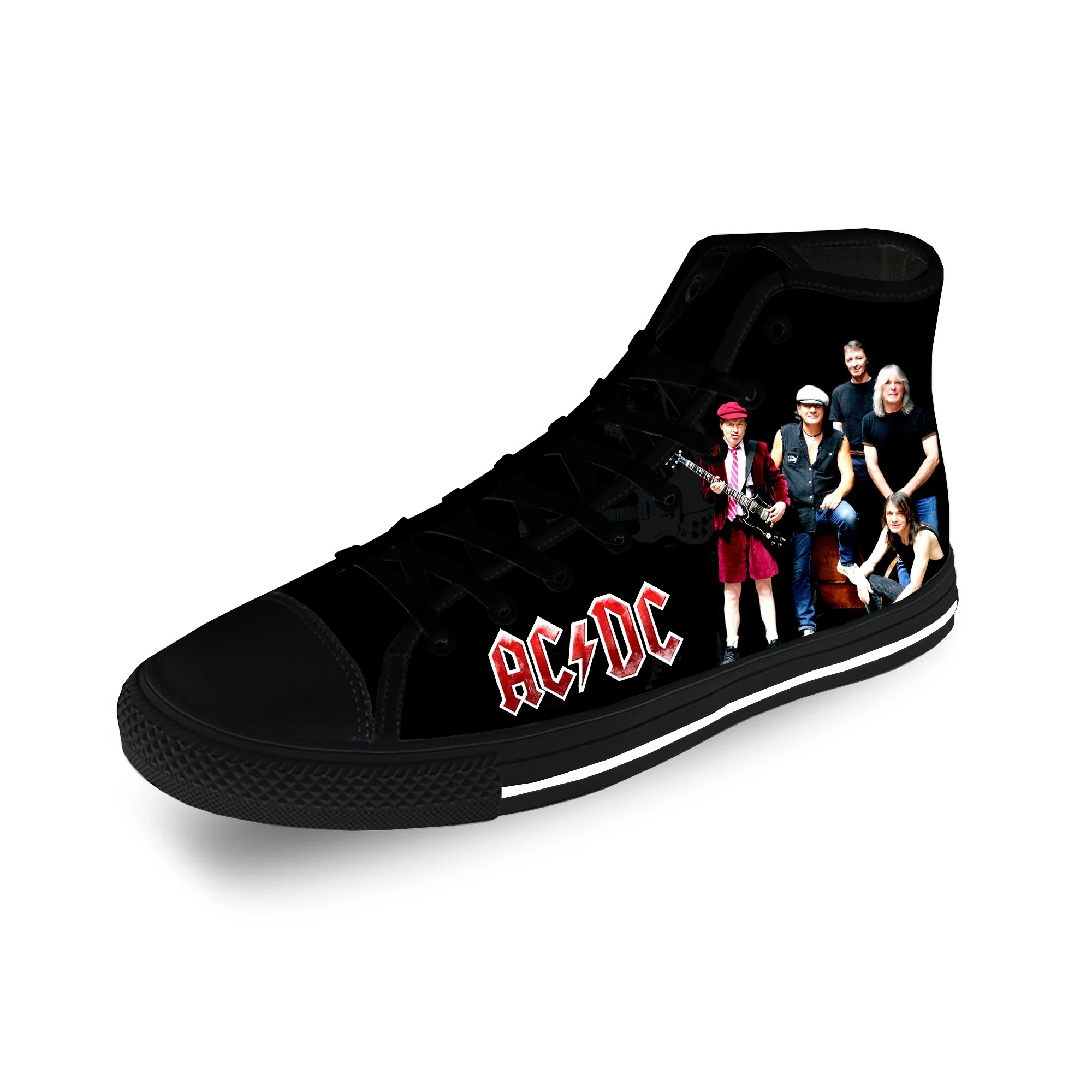 AC Trupa Pop Rock Muzica Metal Ușor Pânză de Imprimare 3D Amuzant Moda Mare Sus Pantofi de Panza pentru Barbati Femei Casual Respirabil Adidași