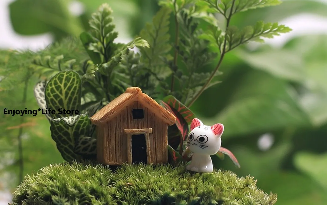 Acasă Decor Mini Simulare de Lemn Casă Casă Mică Moss Micro Peisaj DIY Decorare Material Decor