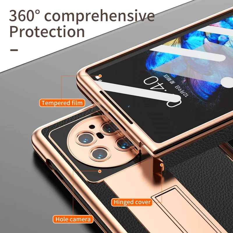 Chen Ruibo 2 Balama si Touch Pen Caz pentru VIVO X Ori 5G Telefon Acoperi Litchi Piele Placare cu Kickstand Caz Cu Ecran de Sticlă