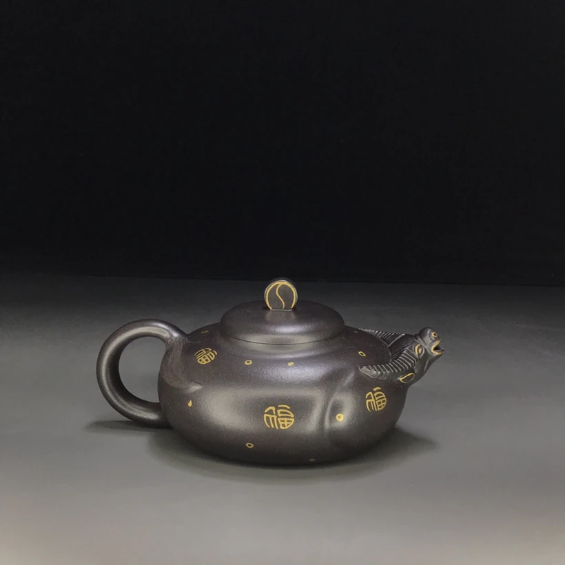 Chineză ceainic Yixing Manual Lut Violet Cap de Taur Ceainic Violet Oală de Lut 300CC
