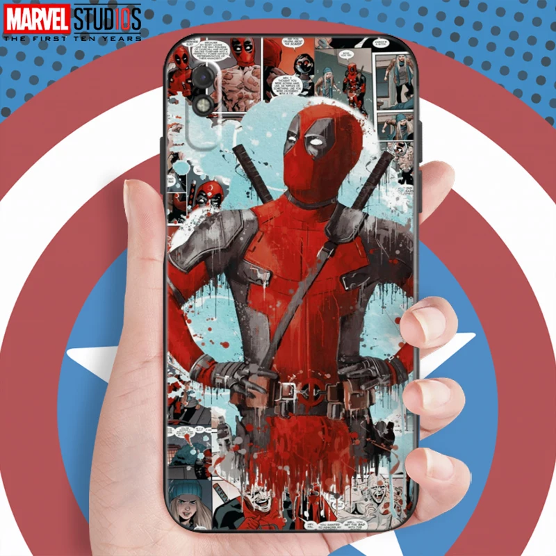 Deadpool Marvel Pentru Xiaomi Redmi 9i Caz de Telefon 6.53 Inch Silicon Moale Coque Capacul Negru Funda benzi Desenate Captain America
