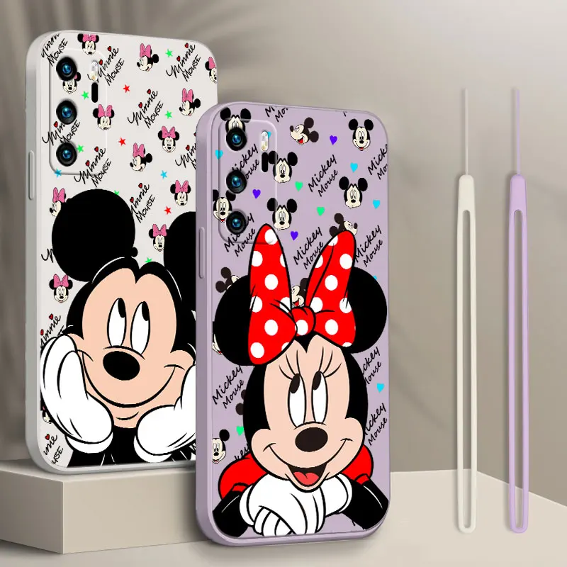 Drăguț desen Animat Disney Mickey Minne Telefon Caz Pentru OPPO find X5 X3 X2 Lite Pro Neo A96 A94 A93 A77 A76 A74 A73 Lichid Coarda Silicon