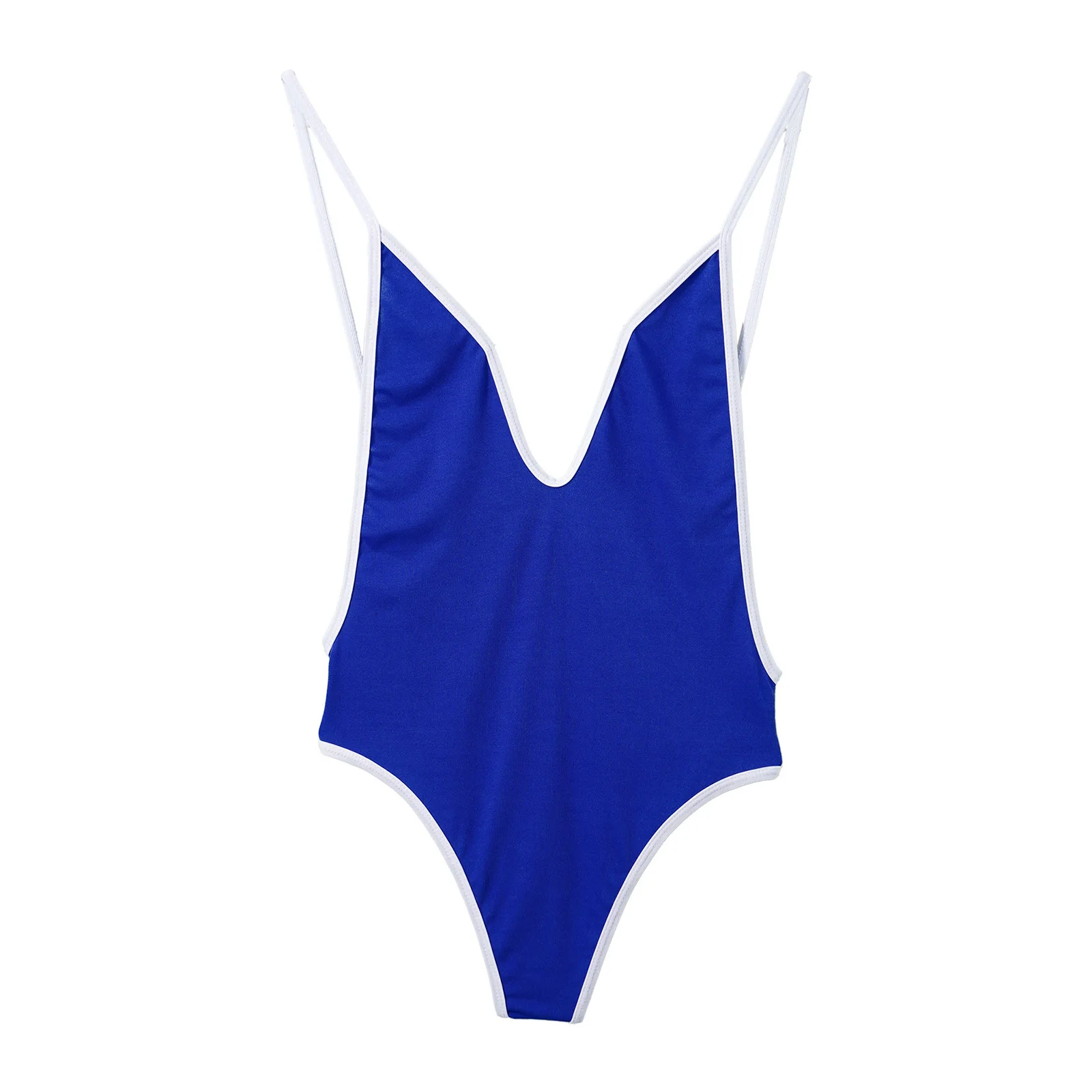 Femei Goale din Partea Lenjerie Tricou Salopeta, costume de Baie Costume de baie Bikini Adânc V-Gât Deschis Spate Body Plaja de Baie Haine Imagine 0 