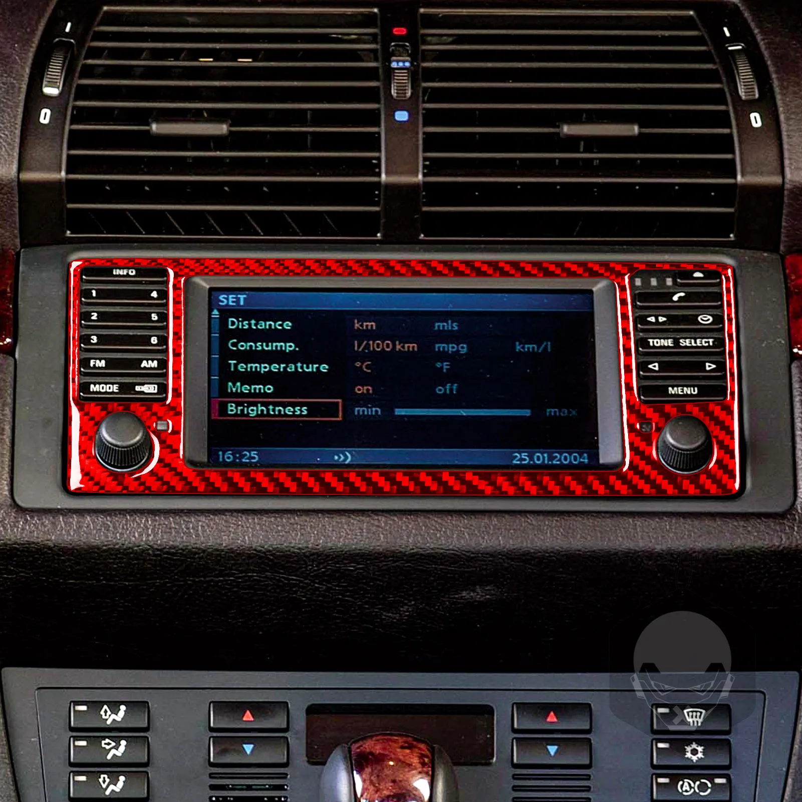 Fibra de Carbon Radio CD cu Panou Cadru Interior Benzi Decorative Interioare Auto Accesorii de Decorare Autocolant Pentru BMW X5 E53 2000-2006