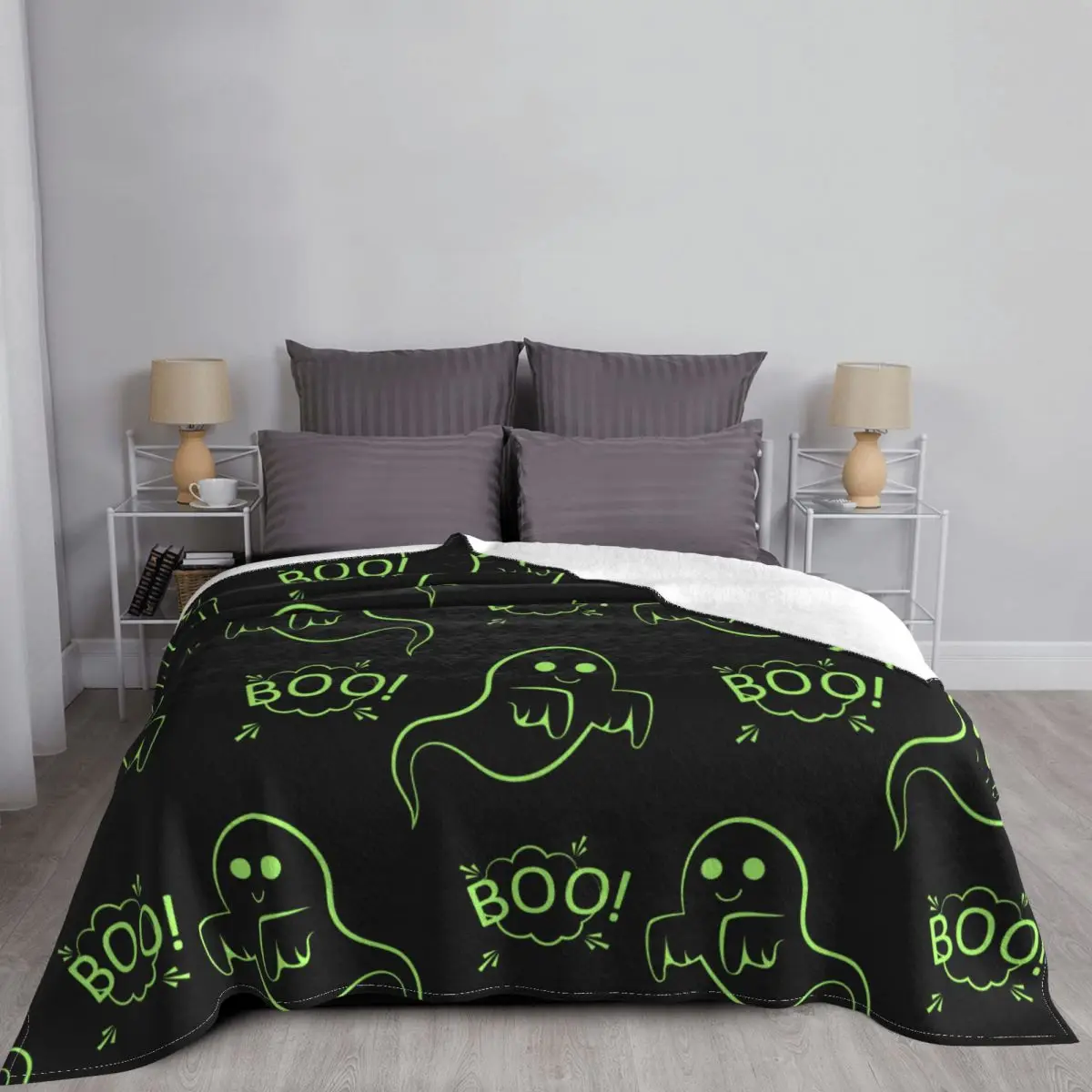 Halloween Pătură de Lână de Iarnă Amuzant Fantome Multi-funcția Ultra-Moale Arunca Pătură pentru Pat Travel Cuverturi de pat