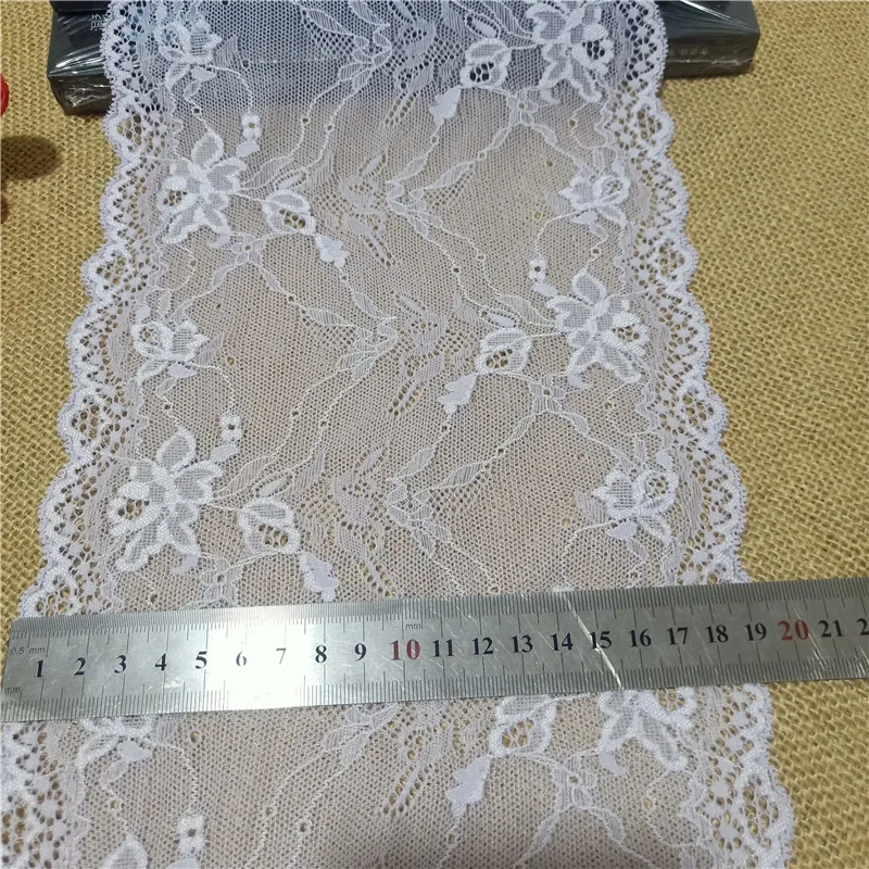 L-2E1024 19.5 cm gros elastic moale plasă de nailon, spandex dantelă decorative lenjerie de corp elastic