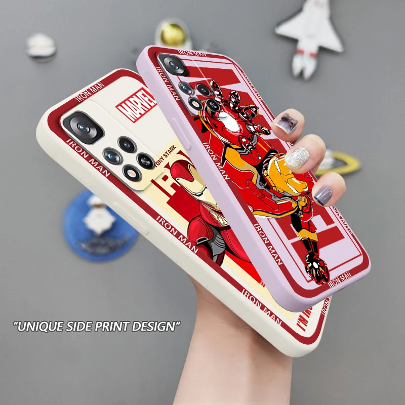 Lichid Coarda Acoperi Marvel Iron Man, Avengers Artă Telefon Caz Pentru Xiaomi Redmi Nota 11 11S 11T 10 10 9 9 T 9 8T 8 Pro Plus 5G Imagine 1 