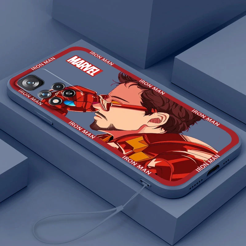 Lichid Coarda Acoperi Marvel Iron Man, Avengers Artă Telefon Caz Pentru Xiaomi Redmi Nota 11 11S 11T 10 10 9 9 T 9 8T 8 Pro Plus 5G Imagine 3 
