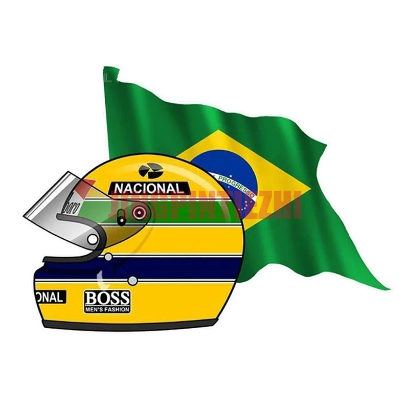 Personalitate PVC Decal AYRTON SENNA STEAGUL BRAZILIEI Masina Autocolant pe Motocicleta Laptop Accesorii Decorative Casca de Curse Autocolante