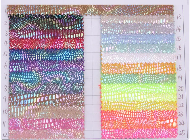 Piele de șopârlă relief PU piele culoare gradient de piele sintetica, material textil