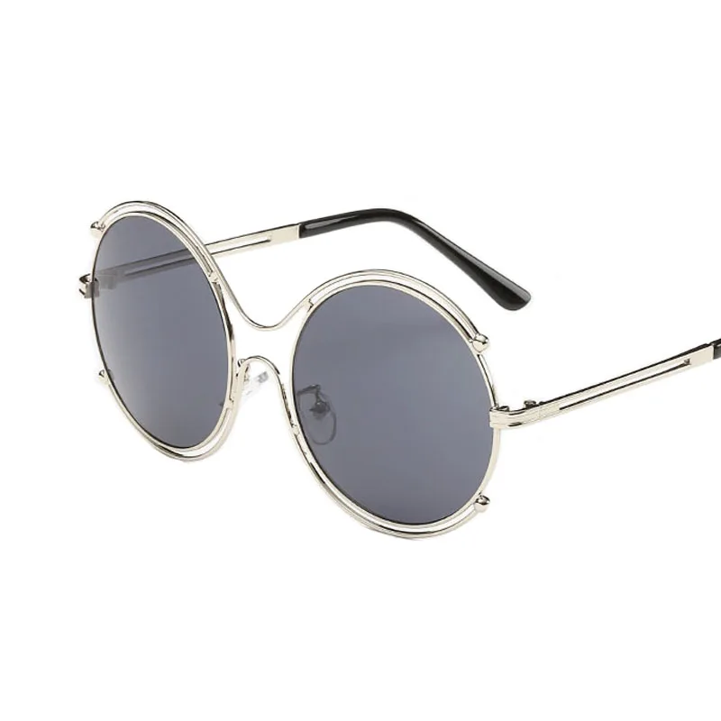 Rotund elegant cadru de sârmă culori calde ochelari de ochelari de epocă ochelari de soare pentru femei brand designer uv400