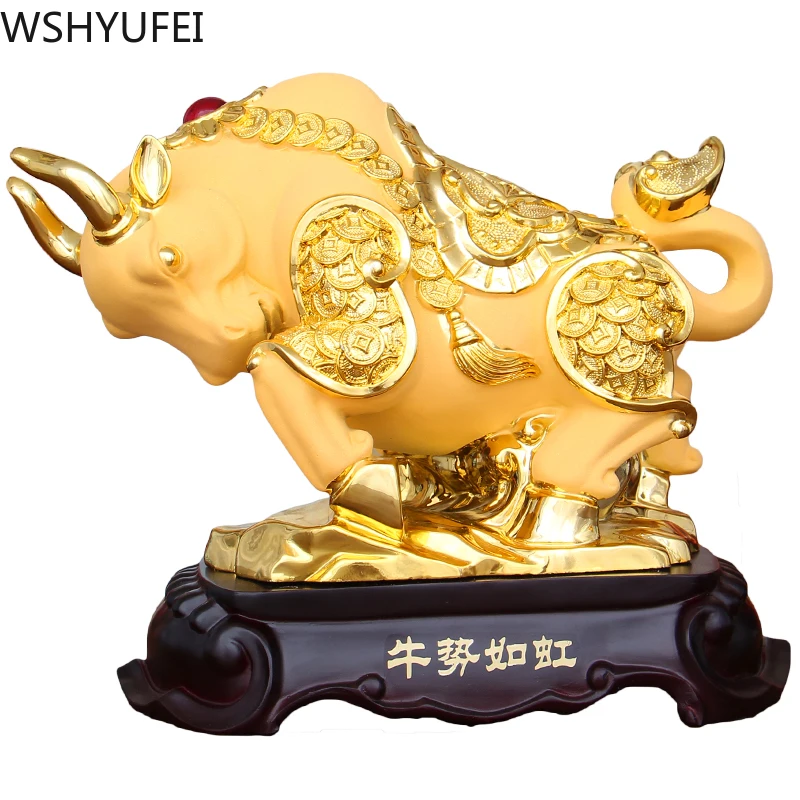 Stil Chinezesc Noroc Bovine Animale Rășină Cadouri Decor Camera De Zi Dormitor Studiu Creative Decor De Bun Augur Meserii