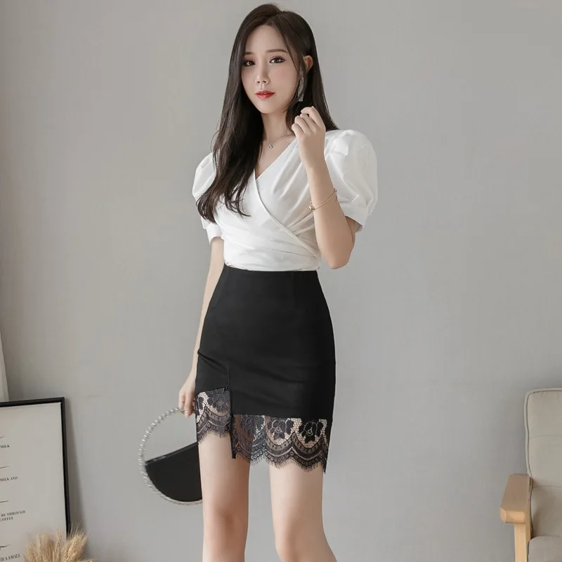 Supradimensionat Negru Mini-Fuste Femei 2022 Moda Talie Inalta Sexy Bodycon Fusta De Vara Haine Elegante Scurte Coreean Fusta Creion