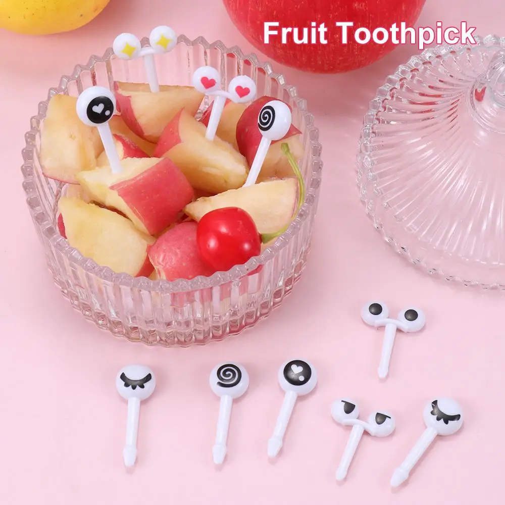 Tabelul Decorative Tacamuri Din Plastic Drăguț De Fructe Scobitoare Alimente, Culege Fructe Furculita Minunat Ochi