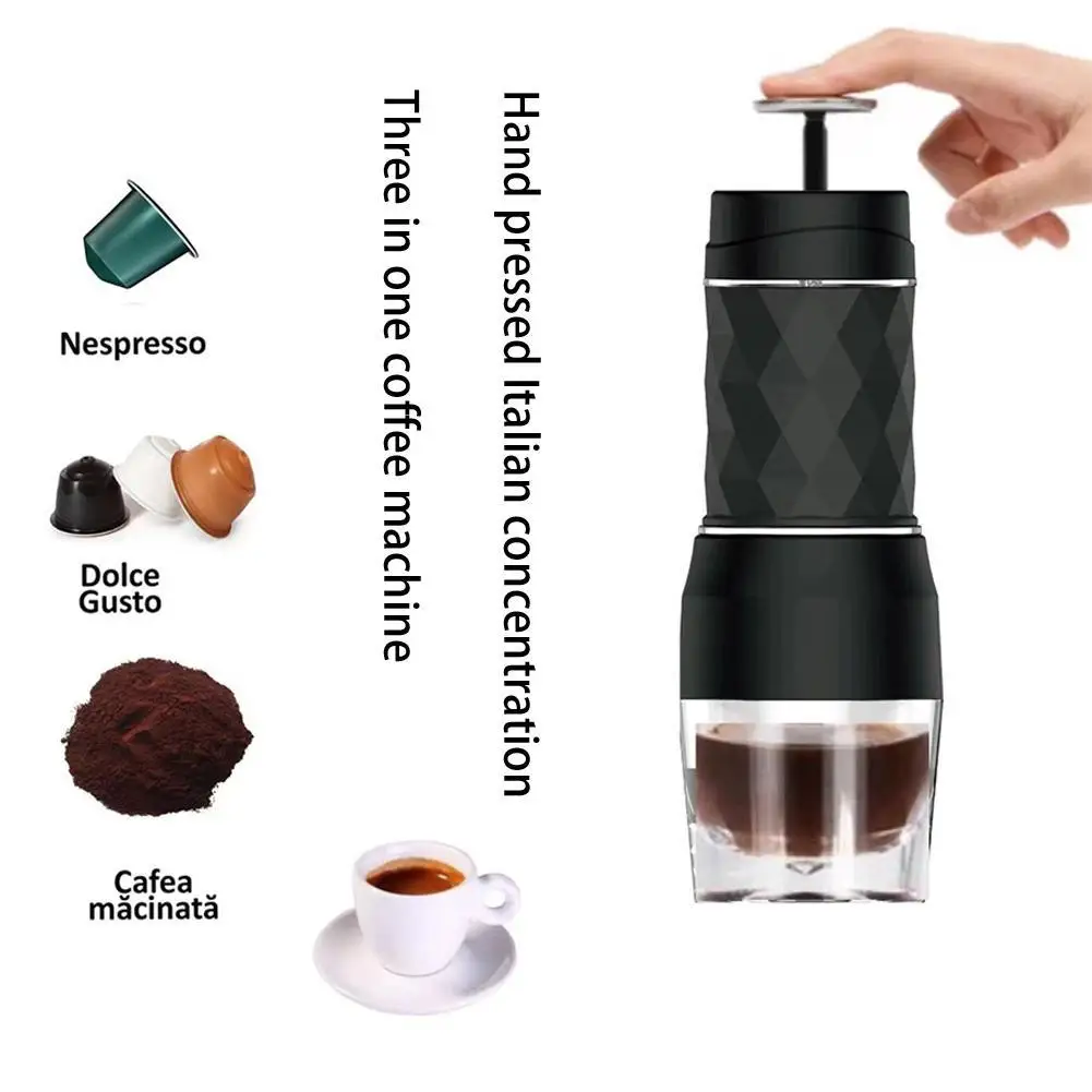 Tripresso Portabil Filtru De Cafea, Mașină De Espresso Presă De Mână Capsule Cafea Măcinată Brewer Portabil Pentru Călătorie Și De Picnic Imagine 3 