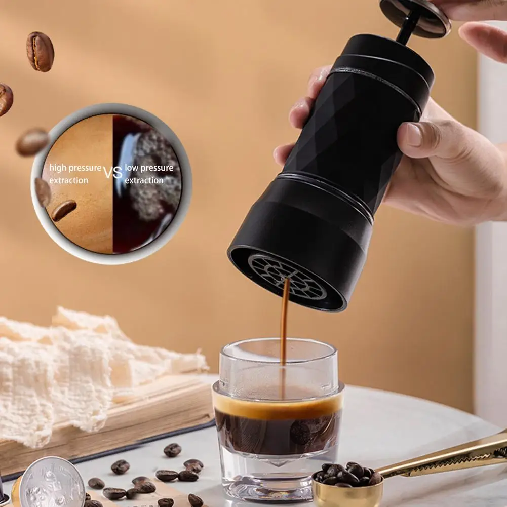 Tripresso Portabil Filtru De Cafea, Mașină De Espresso Presă De Mână Capsule Cafea Măcinată Brewer Portabil Pentru Călătorie Și De Picnic Imagine 5 