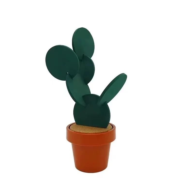 Vara Cactus Coaster Izolare Tampon De Stocare Găleată Creative Ornament
